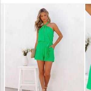 VICI green romper, xs